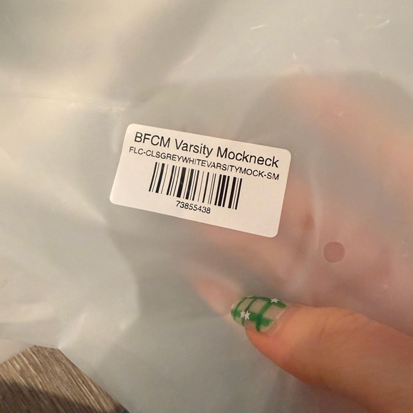 Parke Varisty Mockneck heather grey and white - Picture 2 of 3